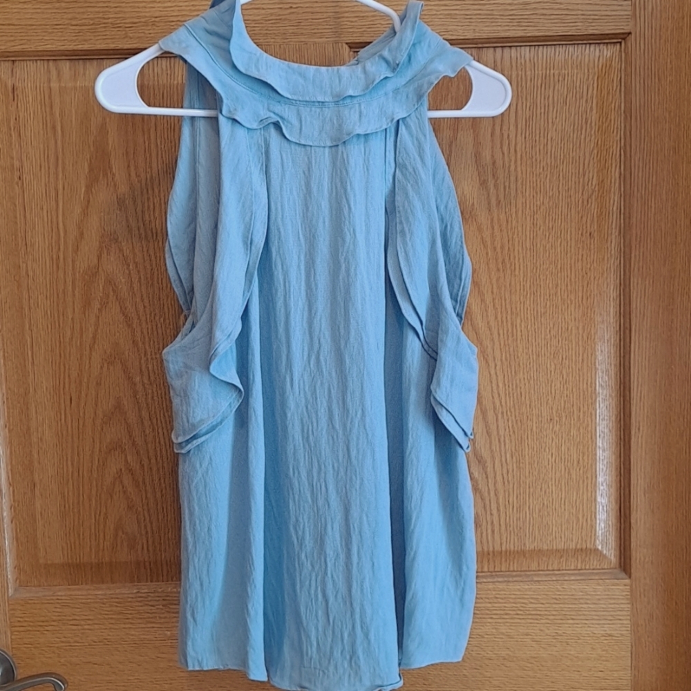 NWT Anthropologie Entro Ruffled High Neck Tank Top
